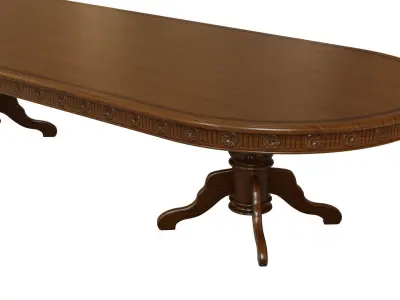 Wooden table with carvings  3500 3D model