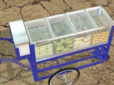  Thai fruit cart 3D model