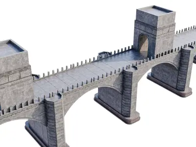 Stone Bridge Pack Low-poly 3D model