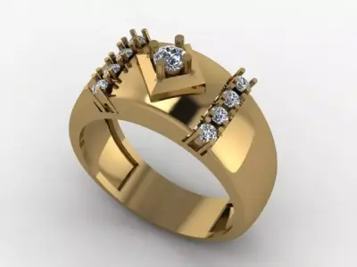 beautyfull men ring for daimonds 3D print model