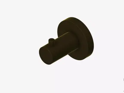 Robe Hook - Luxury - Round - Round Plate Low-poly 3D model