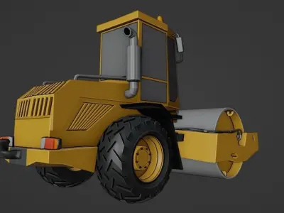 Road Roller Lowpoly Low-poly 3D model