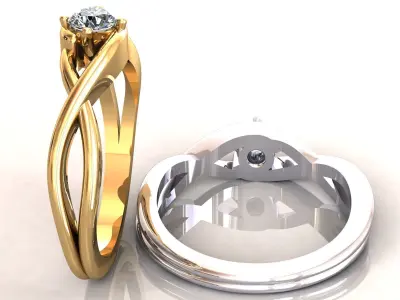 Twisted Knot Ring 22pt 3D print model