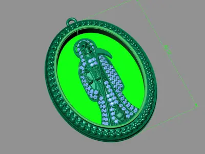  santa muerte holy death small size pendant 3D STL 3DM skull 3D print model