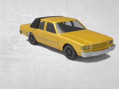 STL printable RC car   Chevy Caprice Brougham LS  3D print model