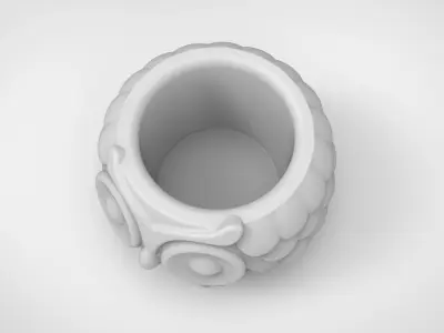 owl pattern vase 3D print model