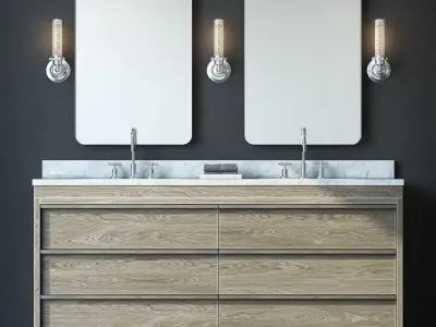 RH BEZIER DOUBLE VANITY 3D model