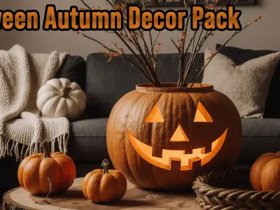 Halloween autumn decor pack 3D model