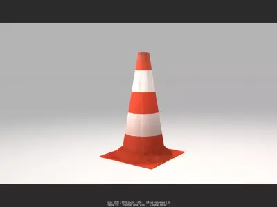 traffic cone 01 Low-poly 3D model