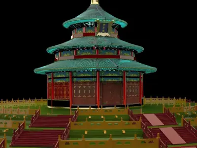 Chinese palace temple 3D model
