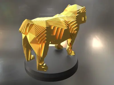 Parametric Bulldog Low-poly 3D model