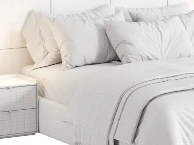 V KING BED Luxury Living Group 3D model