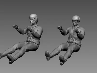Vintage Car Driver Pilot 3D print model