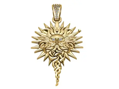 SUN STICK PENDANT 3D PRINTABLE MOEDEL  3D print model
