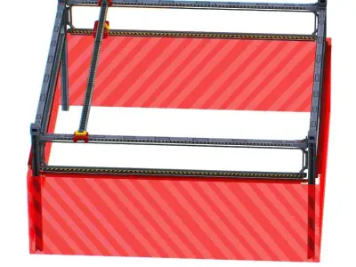 isometrical scaffolding 3x3 section Low-poly 3D model