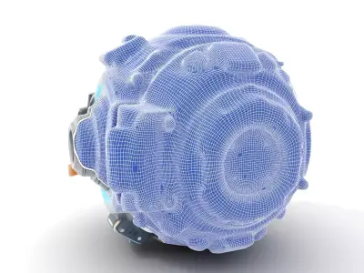 Futuristic Spherical Device Model Pack Low-poly 3D model