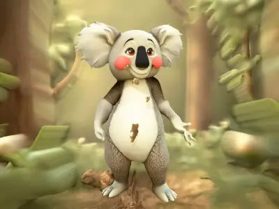 Cheerful Koala Character model pack Low-poly 3D model