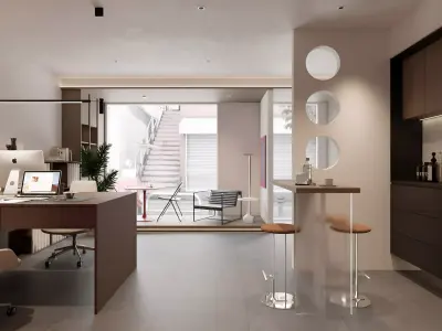 Modern minimalist studio design studio decoration  3D model