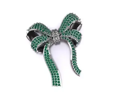 Elegant Diamond Bow Pendant 3D print model