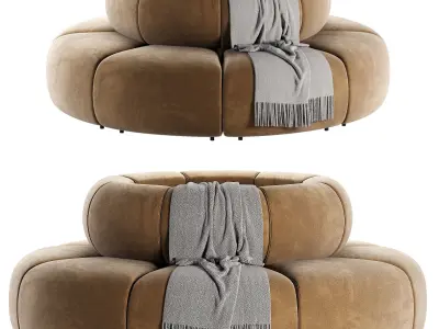 Casa Padrino luxury sofa brown Low-poly 3D model