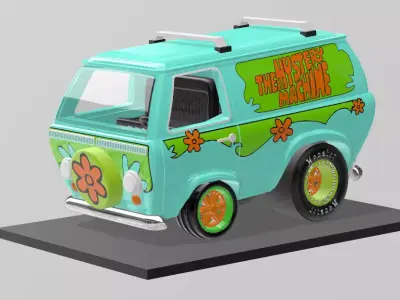 NORMAL AND RACING MYSTERY MACHINE SCALE AUTO FROM SCOOBYDOO  3D print model