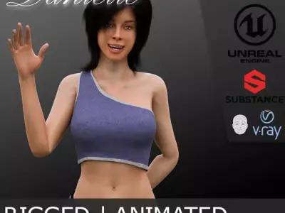 Game Ready Realistic Human Girl Character Danielle Low-poly 3D model