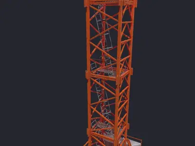 Tower Crane Low-poly 3D model