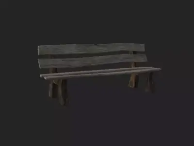 Old Park Bench Free low-poly 3D model