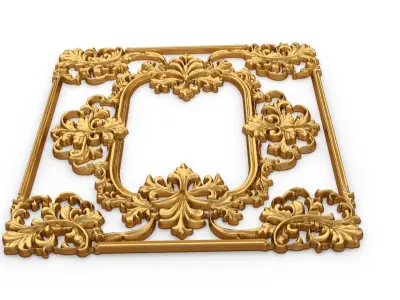 Plaster decorative frame ornament 17 3D model