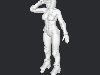 Skater Sexy Girl 3D print model