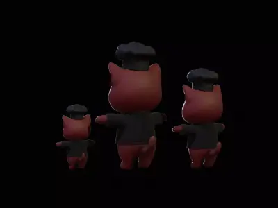 Cat4Pack2 Low-poly 3D model