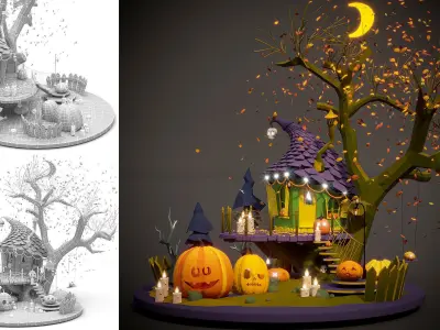 Halloween Low-poly 3D model