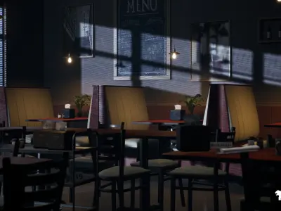 Coffee Shop Environment 3D model