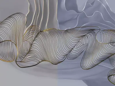 Elegant 3D Metal Wave Mural Wallpaper Texture