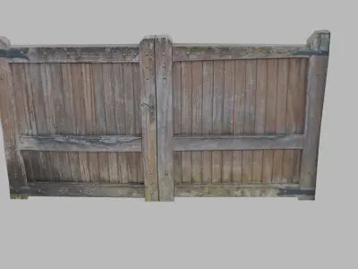 Weathered Wooden Gate - Very Low Poly 3D Model Free low-poly 3D model