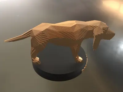 Parametric Asia Basset Hound Dog Low-poly 3D model