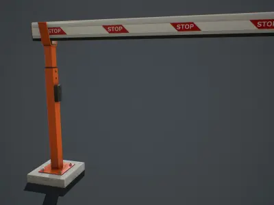 Automatic Traffic Barrier PBR Low-poly 3D model