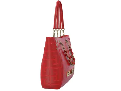 Balmain 1945 Soft Jacquard Tote Bag Red Low-poly 3D model