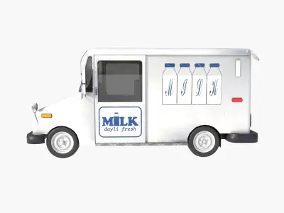 grumman milk truck Low-poly 3D model