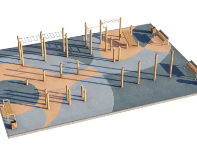Workout sport playground 3D model