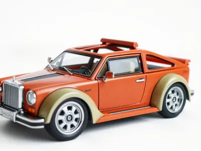 Classic Vintage Car with Split Windshield Design Low-poly 3D model