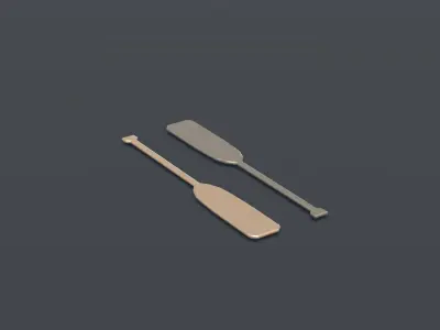 Canoe Low Poly pair of paddles Low-poly 3D model