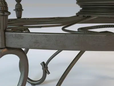 Oval Glass Top Coffee Table 3D model