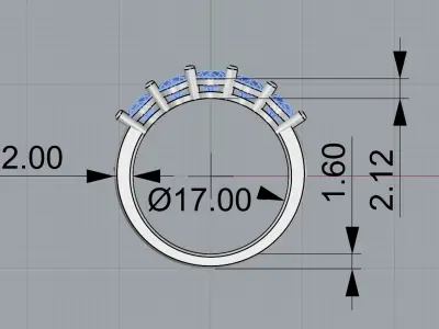 Five Stone  Ring 3D print model