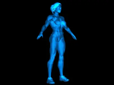 Caucasian Fitness Trainer Girl 3D model