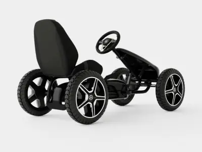 Mercedes Black Pedal Go Kart Low-poly 3D model