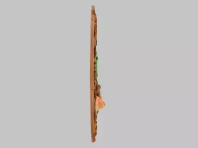 Ornate Wooden Carving Low-poly 3D model