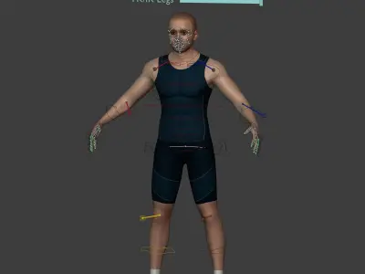 Track and Field  Athlete Sprinter Runner Coach -- IK and FK Rig Low-poly 3D model