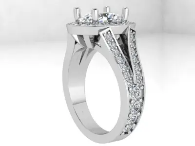 Oval Halo Split Shank Ring 3634 3D print model