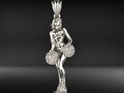 Cheerleader Pendant Necklace Jewelery 3D print model